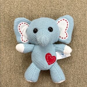 Hug Fun Cute Blue Elephant Plush with Heart